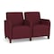 Lesro Siena Lounge Reception 2 Seat Tandem Seating, Walnut, OH Wine Upholstery SN2103 - alternate 1